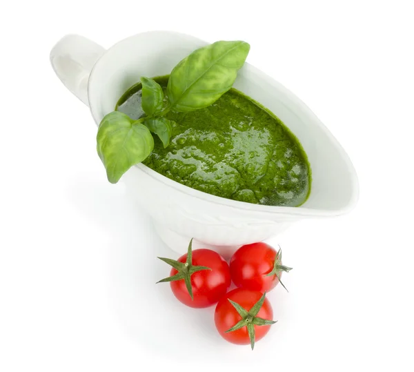 Pesto i pomidorkami — Zdjęcie stockowe