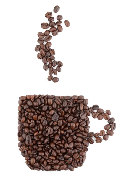 Šálek kávy z fazolí — Stock fotografie