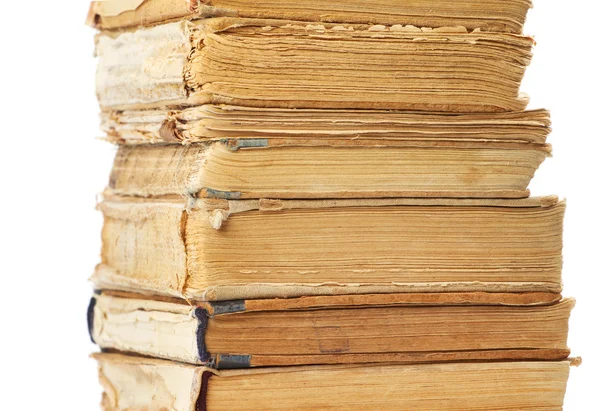 Libros antiguos de diferente forma y color. Aislado sobre fondo blanco — Foto de Stock