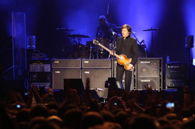 MOSCOW, RUSSIA - DECEMBER 14: Ex-beatle Sir Paul McCartney clipart