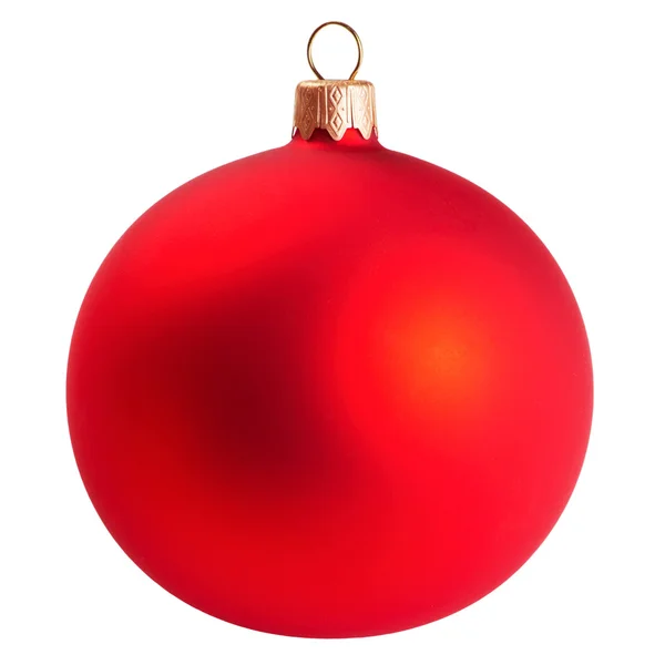 하얀 배경에 고립된 붉은 크리스마스 공 — 스톡 사진