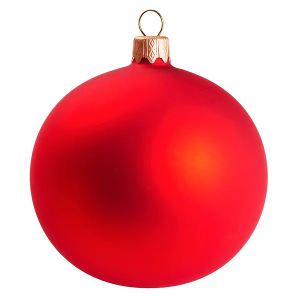 Bola de Natal vermelho isolado no fundo branco — Fotografia de Stock