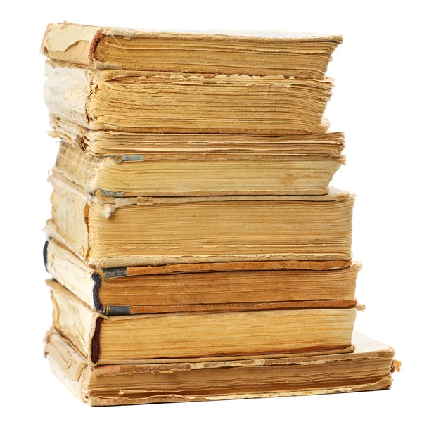 Régi könyveket, különböző alakú és színű. Elszigetelt fehér háttérben — Stock Fotó