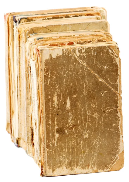 Oude boeken van verschillende vorm en kleur. geïsoleerd op witte backgr — Stockfoto