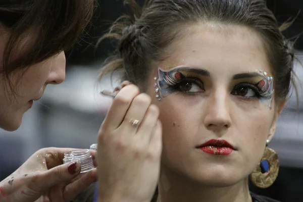 stock image Podium make-up contest