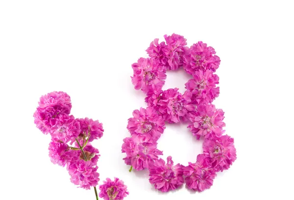 The number eight from flowers — Stock Photo, Image