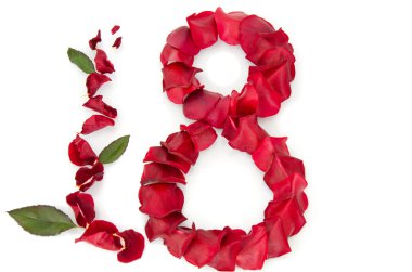 Rose petals in a shape of a eight clipart