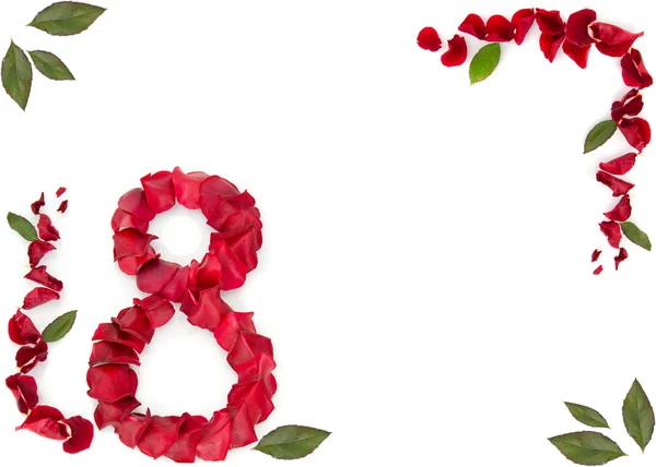 Лепестки роз в форме восьмерки — стоковое фото