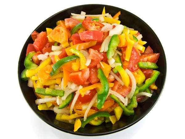 stock image Vegetable salad of paprika, tomato and onion