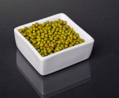 Mung beans in a ceramic bowl clipart