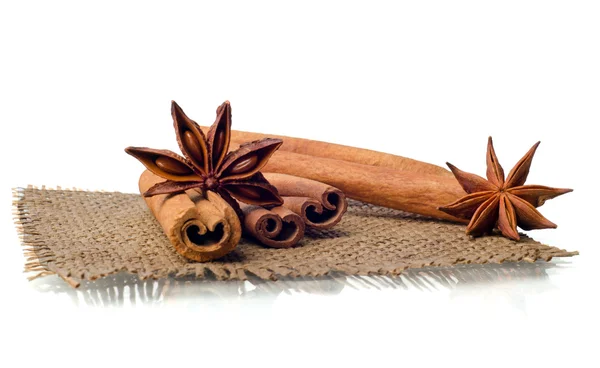 Star anise and cinnamon beer ingredients — Stock Photo, Image