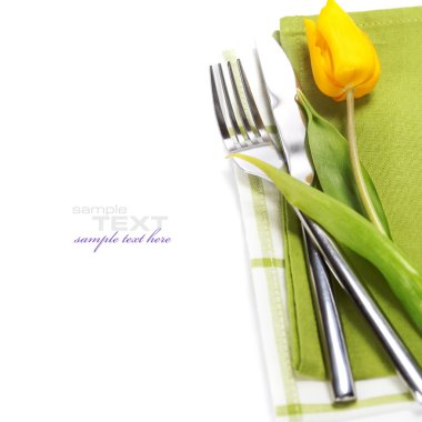 Spring table settings clipart