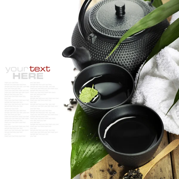 Азиатский чайный сервиз и спа — стоковое фото