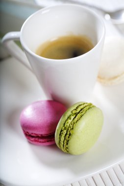 Espresso and macaroons clipart