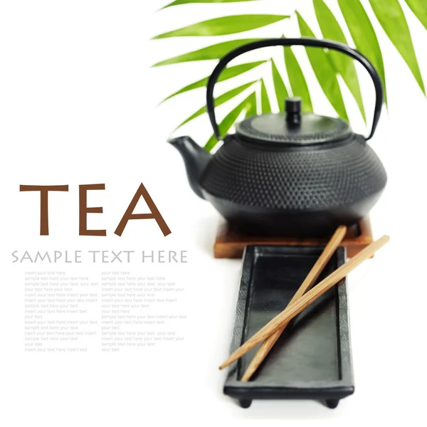 お茶のポットと箸 — ストック写真