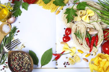 Ingredients fof making Italian Pasta clipart