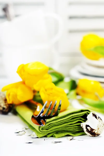 Spring table settings — Stock Photo, Image