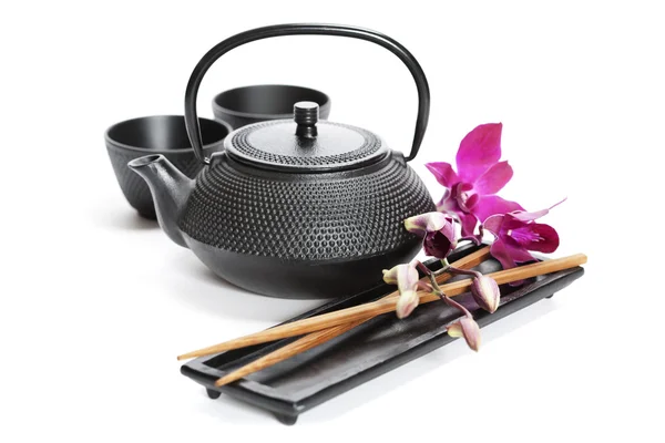 茶壶和筷子 — 图库照片