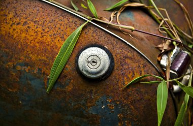 Close-up of an old grunge styled truck fuel cap clipart