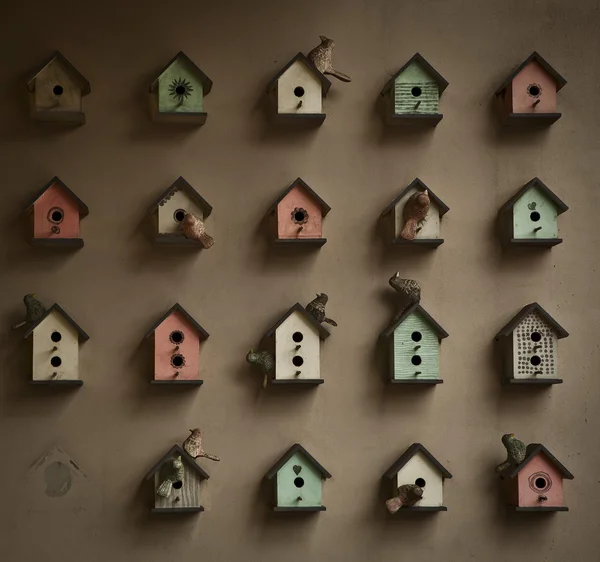 Small houses on the wall — Stock Photo, Image