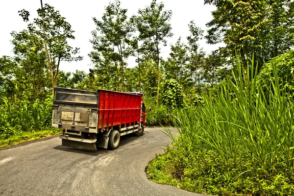 Camião carregado numa estrada . — Fotografia de Stock