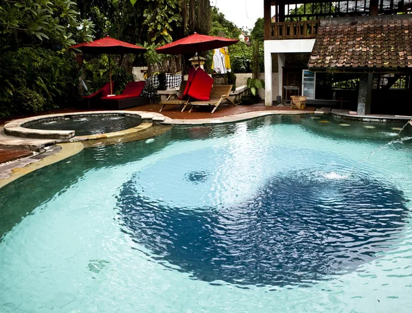 在院子里的小游泳池 — 图库照片
