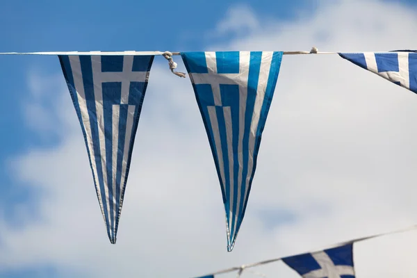 Ελληνική σημαία τρίγωνα — Φωτογραφία Αρχείου