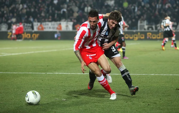 Mecz piłki nożnej pomiędzy Paok i Olympiakos (0-2) — Zdjęcie stockowe