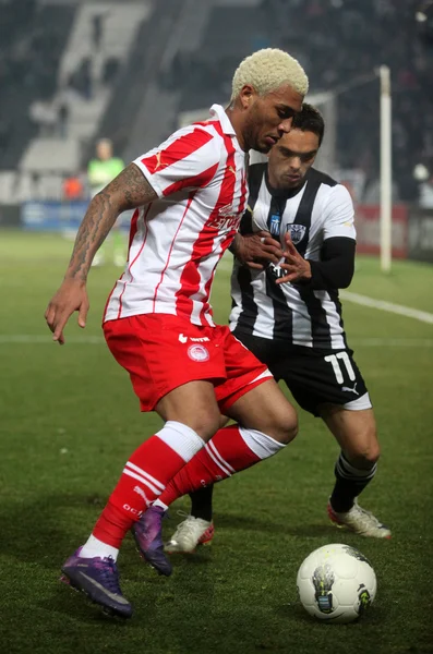 Mecz piłki nożnej pomiędzy Paok i Olympiakos (0-2) — Zdjęcie stockowe