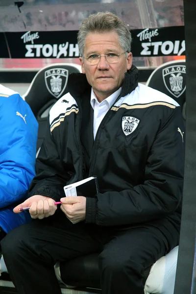 L'allenatore del PAOK Laszlo Boloni — Foto Stock