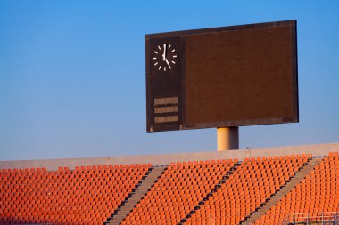 Scoreboard and bleachers clipart