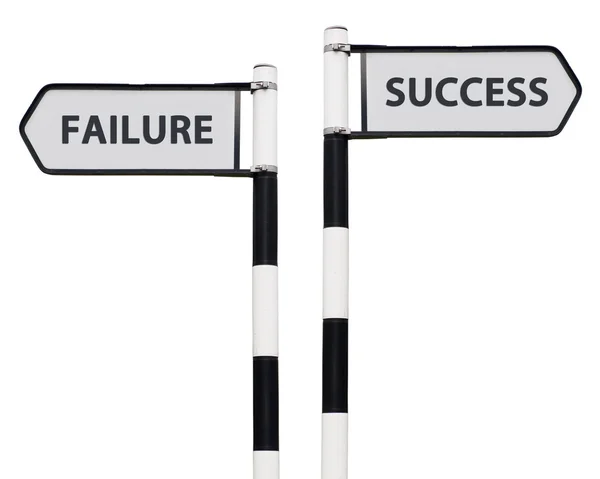 Признаки успеха и неудачи — стоковое фото