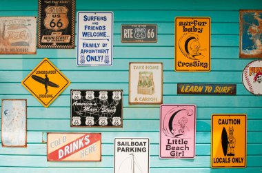 Surf house signs clipart