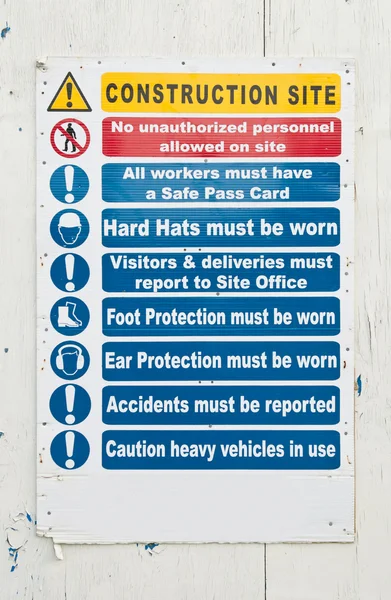 Construction site sign — Stock Photo, Image