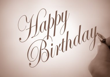 Callligraphy happy birthday clipart