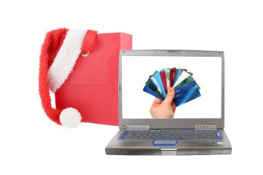 Christmas laptop clipart