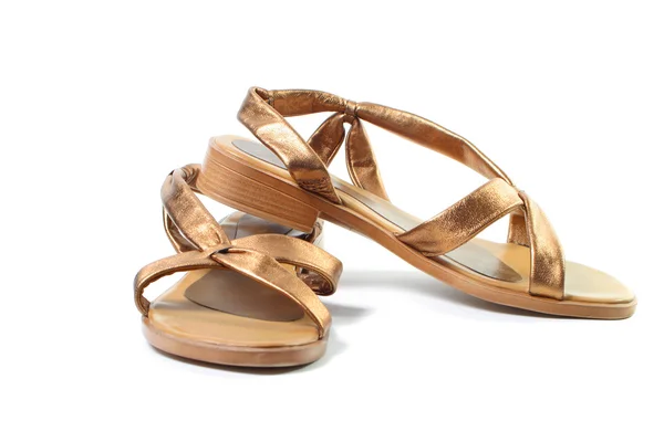 Gold sandals — Stock Photo, Image