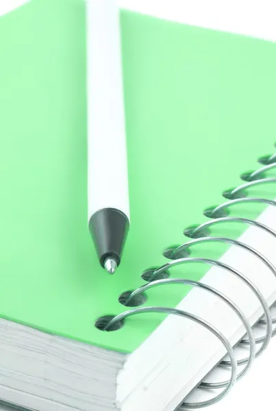 Telli defter ve kalem — Stok fotoğraf