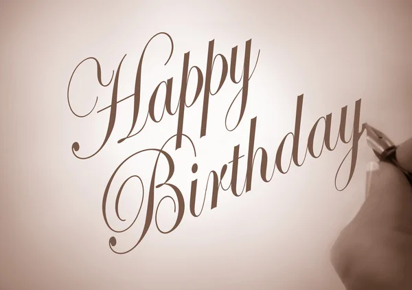 Callligraphy happy birthday — Stock Photo, Image