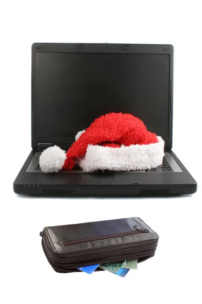 Vánoční laptop — Stock fotografie