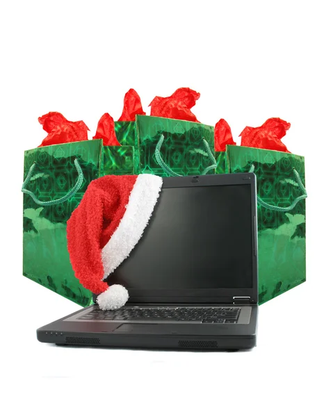 Vánoční laptop — Stock fotografie