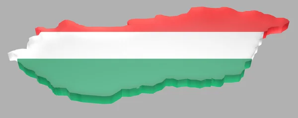 Bandera y mapa húngaro —  Fotos de Stock