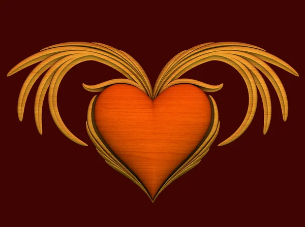 Red heart with wings — Stock Photo, Image