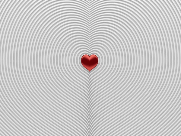 Corazón rojo con curvas grises — Foto de Stock