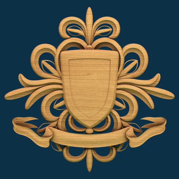Shield with floral ornament — Stock Photo, Image