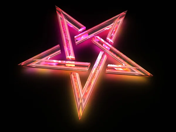 Pentagrama - signo con luz —  Fotos de Stock
