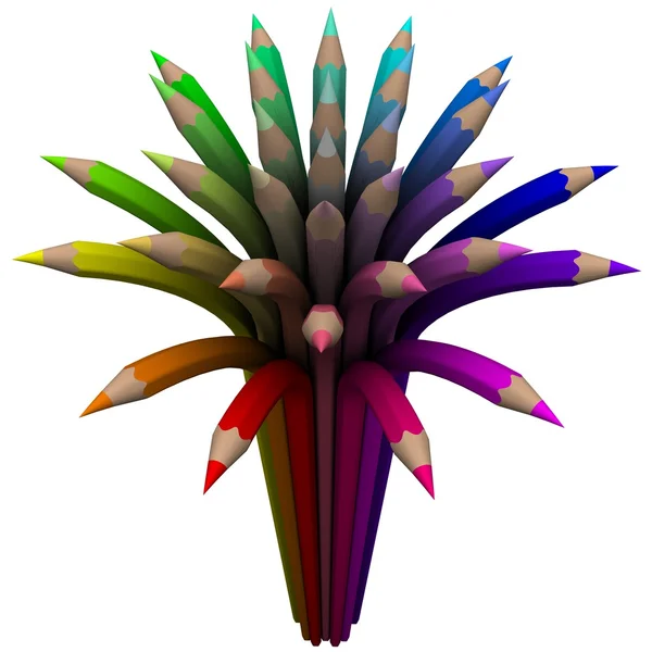Farbkreis aus Bleistift — Stockfoto
