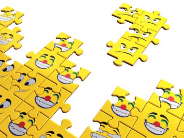 Puzzle with emotion clipart