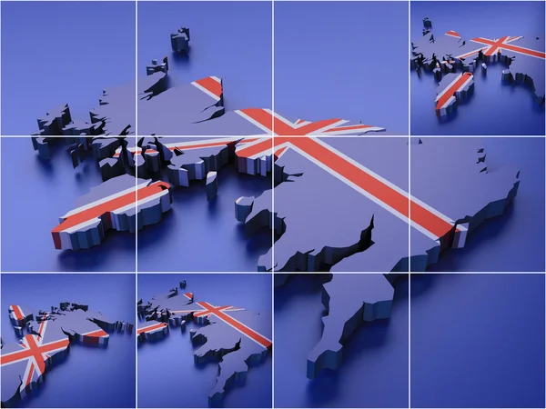 Pixelated mapa Reino Unido . —  Fotos de Stock