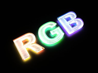 RGB color scheme sign with light. clipart